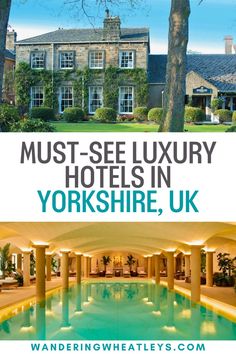 an advertisement for the luxury hotels in yorkshire, uk