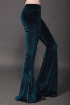 SHLS-ecom-55//Cruched velvet Bell-Bottoms70's Style Velvet Bell Bottoms, Teal Velvet, Elegant Bohemian, Boho Life, Hippie Costume, Sunset Summer, Janis Joplin, Velvet Pants, Mellow Yellow