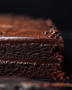 a slice of chocolate cake on a plate