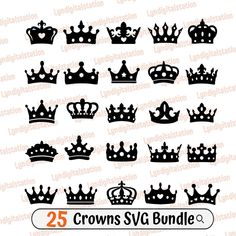 25 crowns svg bundle for silhouettes