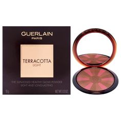 Guerlain's Terracotta Light Healthy Glow Powder in shade 04 Deep Cool is a multi-toned bronzing powder that enhances the natural radiance of your complexion. With its lightweight, buildable formula, it delivers a sun-kissed glow while blurring imperfections and smoothing the skin's texture. Bronzing Powder, Healthy Glow, Sun Kissed, Beauty Products, Beauty Makeup, Im Not Perfect, Sun, Texture, For Women