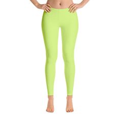 Neon Yellow Leggings, Workout Pants, Neon Workout Outfit, Womens Gym Clothes, Activewear, Yoga Leggi Green Full-length Training Leggings, Green Full Length Leggings For Training, Green Tight Pants For Pilates, Green Full Length Training Leggings, Green Pants For Pilates, Tight Green Pants For Pilates, Green Full-length Leggings For Gym, Green Full-length Gym Leggings, Green Tight Bottoms For Training