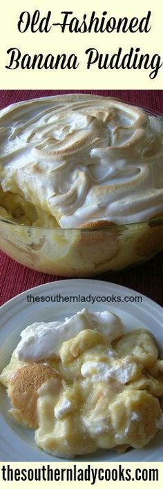 an old fashioned banana pudding recipe on a plate