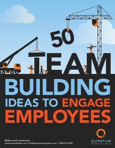 the cover of 50 team building ideas to engage employees