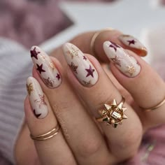 Star Nail Designs, New Years Nail Designs, New Years Eve Nails, Winter Nail Designs, Colorful Nail Designs, Star Nails, Festival Nails, New Year's Nails, Xmas Nails