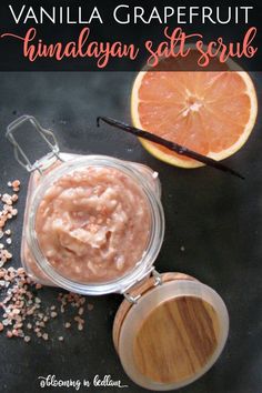 Vanilla Grapefruit Himalayan Salt Scrub helps eliminate toxins with the cleansing effects of grapefruit essential oil & the beneficial minerals from Himalayan Sea Salt Fuller Lips Naturally, Bath Diy, Beauty Hacks That Actually Work, Sea Salt Scrubs, Himalayan Sea Salt, Salt Body Scrub