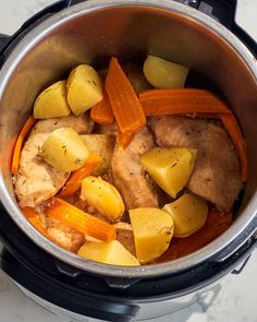 an image of chicken and potatoes in the crock pot