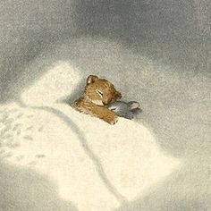 a drawing of a teddy bear laying in the snow