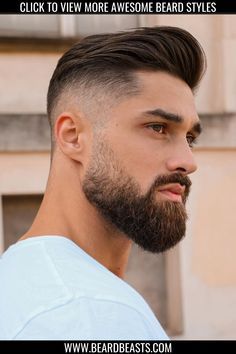 Beard Styles Haircuts, Modern Beard Styles, Fade Haircut With Beard, Faded Beard Styles, Short Hair With Beard, Beard And Mustache Styles, Mens Hairstyles With Beard, Beard Styles Short