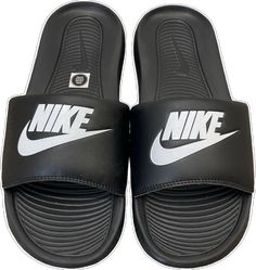 Nike Open Toe Slides For Streetwear, Nike Open Toe Slides With Rubber Sole, Casual Black Flip Flops For Streetwear, Nike Black Sport Sandals For Streetwear, Nike Slides For Summer Streetwear, Nike Black Slide Sandals, Nike Black Slides With Rubber Sole, Black Non-slip Sport Sandals For Streetwear, Black Non-slip Flip Flops For Streetwear