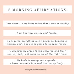 the five morning affirmations for babys