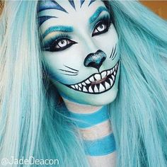 Horror Smink, Cheshire Cat Makeup, Halloweenský Makeup, Halloween Make-up Looks, Make Up Inspiration, Halloween Makeup Inspiration, Halloween Tattoo, Special Effects Makeup