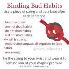 Bad Habit Spell, How To Bind Someone Witchcraft, Banish Bad Habit Spell, Break A Bad Habit Spell, Breaking Bad Habits Spell, Banishment Spell Person, Cursing Witchcraft