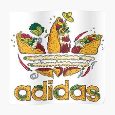 Food Series Tees Fw1 Premium Matte Vertical Poster Food Tshirt Design, Posters Adidas, Adidas Logo Design, Adidas Logo Wallpapers, Adidas Art, Trill Art, Adidas Wallpapers, Fashion Logo Branding, Adidas Design