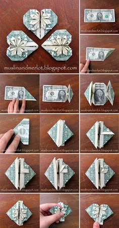 how to make an origami flower out of money