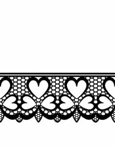 a black and white lace border with hearts