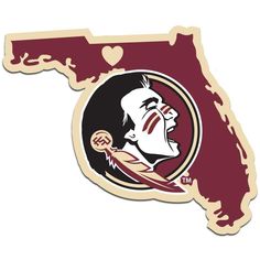 the state of florida with an image of a football player on it's face