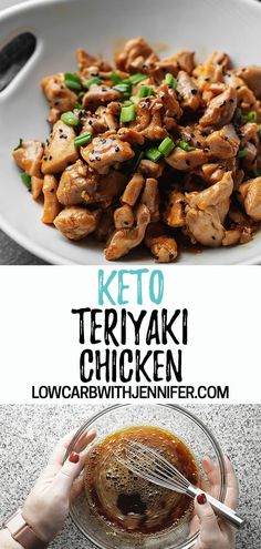 the ingredients for keto teriyaki chicken in a bowl