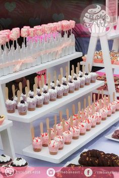 the food is displayed on the table for people to eat