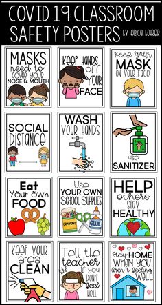 a poster with the words covidi and classroom safety posters