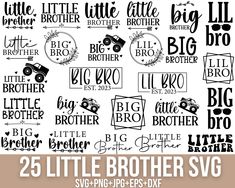 Little Brother Svg, Toddler Shirt Svg, Monster Truck Svg, Big Brother Little Brother, Big Lil, Lil Bro, Svg For Cricut, Little Brother, Iron On Vinyl