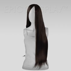 Eros Multipart Dark Brown Long Wig This Eros wig is a multipart long wig that is perfect for use as an alternative to lace front wigs. A large skintop along the front of this wig creates a natural looking hairline and allows for parting in a variety of directions. You can slick it back, part it to the side, or even create bangs with the help of a little bit of heat from a blow dryer. If a length of 26" is a little bit too much for you, it can easily be trimmed shorter or pulled back into a ponyt Brown Pixie Hair, Dark Brown Wig, Top Cosplay, Top Wig, Wavy Curls, Ponytail Wig, Curly Ponytail, Epic Cosplay, Short Wavy