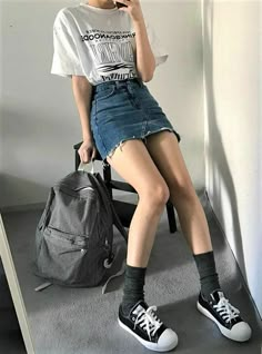 Alternative Fashion Skirts, Indie Outfits Alternative Fashion, Look Disco, Backless Romper, Hipster Outfits, Classy Casual, Ulzzang Fashion, Indie Outfits, Plaid Skirt