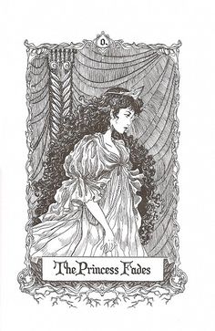 a black and white drawing of a woman in a dress