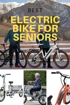 two men standing next to each other with bicycles