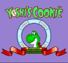 the logo for yoshi's cookie, which is featured in an old video game