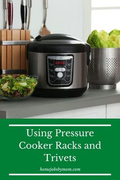 a slow cooker with the words using pressure cooker racks and trivets