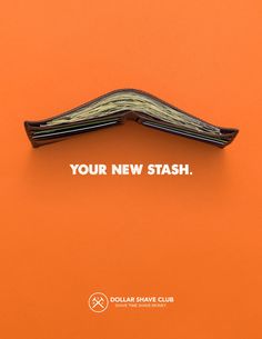 an orange background with the words your new stash in white lettering on top of it