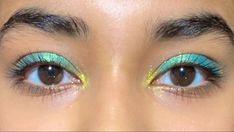 Products used: oden’s eye hummingbird palette, L’Oréal telescopic mascara Colourful Makeup Aesthetic, 2000s Eye Makeup, Eye Shadowing, Colourful Eye Makeup, Bird Makeup, Telescopic Mascara, Funky Makeup