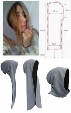 the hoodie is designed to look like a woman's face and features an attached hood