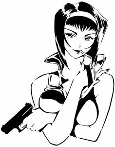 Cute Shirt Designs Drawing, Cowboy Bebop Sketch, Faye Valentine Tattoo, Cowboy Bebop Drawing, Cowboy Bebop Manga, Faye Cowboy Bebop, Cowboy Bebop Art, Faye Valentine Cowboy Bebop, Cowboy Bebop Tattoo