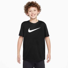 Stay cool and don't break a sweat at the gym or on the court with this Boys 8-20 Nike Legend Big Kids' Dri-FIT T-Shirt. TECHNOLOGIES & FEATURES Nike Dri-FIT technology moves sweat away from your skin for quicker evaporation, helping you stay dry and comfortable Single knit jersey fabric is soft and lightweightFABRIC & CARE Polyester Size: Small. Color: Black. Gender: male. Boys Long Sleeve Shirts, Nike Boy, Hiking Women, Boys Long Sleeve, Boys Top, Jersey Knit Fabric, At The Gym, The Court, Long Hoodie