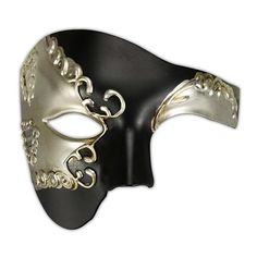 PRICES MAY VARY. Package Includes: 1 Pack vintage half face men's phantom of the opera masquerade masks. Comfortable, Lightweight, Universal-fitting design. Size of the Masks: W 14 cm * H 17 cm/6.7’’*5.5''. One size fit Most. The eye holes are perfect sized and comfortable. Quality Material: Phantom of The Opera Half Face Masks are made of 100% high quality eco-friendly light-weight hard plastic. No flaking of paint, no messy excess glue residue, and no discoloration. Comfortable Design: This Ma Black Formal Masquerade Mask For Halloween, Silver Formal Masquerade Mask For Carnival, Silver Gothic Masks For Halloween, Gothic Silver Masquerade Mask For Costume, Gothic Silver Mask For Masquerade, Silver Gothic Masquerade Mask For Costume, Silver Gothic Mask For Masquerade, Silver Gothic Eye Mask For Masquerade, Gothic Silver Eye Masquerade Mask