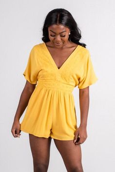 Embroidered yellow romper Romper Outfit Fall, Vacation Romper, Wedding Romper, Cute Summer Rompers, Winter Romper, Beach Rompers, Yellow Romper, Romper Outfit