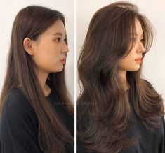 korean long layered haircut side part - Google Search Korean Long Hair, Peinados Fáciles Para Cabello Corto, Haircuts Straight Hair, Long Hair With Bangs, Haircuts For Long Hair, Shortening, Metallic Hair, Curtain Bangs, Long Hair Cuts