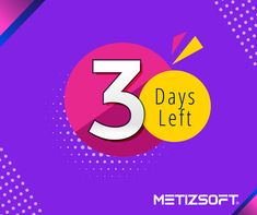 the three days left logo on a purple background with an orange and yellow circle in the center