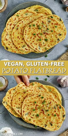 vegan, gluten - free potato flatbread is an easy and delicious side dish