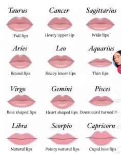 Zodiac Sign Lips, Types Of Lips, Tiktok Templates, Lip Sizes, Different Types Of Drawing, Types Of Drawing Styles, Lip Pictures, Daisy Crown