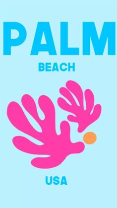 the palm beach logo on a blue background