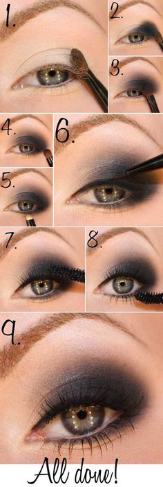 17 Smokey Eye Tutorials for Night-out - Pretty Designs Maquillaje Smokey Eyes, Machiaj Smokey Eyes, Smokey Eyes Tutorial, Make Up Diy, Make Up Tutorials, Makeup Tip, Hollywood Makeup, Nails Classy, Smokey Eye Tutorial