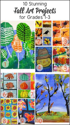 Autumn Art Activities, Kindergarten Fall Art, Fall Art Ideas, Fall Art Projects For Kids, Third Grade Art Project, Thanksgiving Art Projects, Grade 1 Art, First Grade Art, Kindergarten Art Lessons