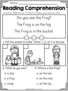 reading worksheet for the frog and other animals to learn how to read it