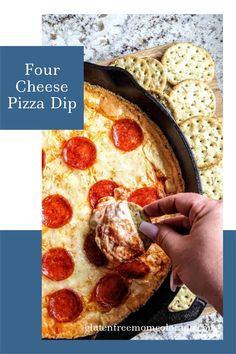 4 Dips One Pan With Pizza Dough, Pizza Dip With Ricotta Cheese, Oven Baked Pizza Dip, Ricotta Cheese Pizza, Meat Lovers Pizza Dip, Hot Pizza Dip Pampered Chef, White Pizza Dip, Four Cheese Pizza