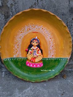 Sora Painting, Wedding Rukhwat, Bengal Art, Puja Decoration, Handmade Rakhi Designs, Craft Work For Kids, Paper Flower Garlands, Diy Fabric Jewellery, Clay Wall Art