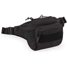 a black fanny bag on a white background