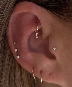 On The Side, Ear Piercings, Piercings, A Woman, Diamonds, Gold, Instagram